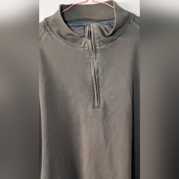 Hathaway Jacket Mens XXL 1/4 Zip Pullover Jacket GREEN 100% Cotton Long Sleeve - Picture 2 of 6